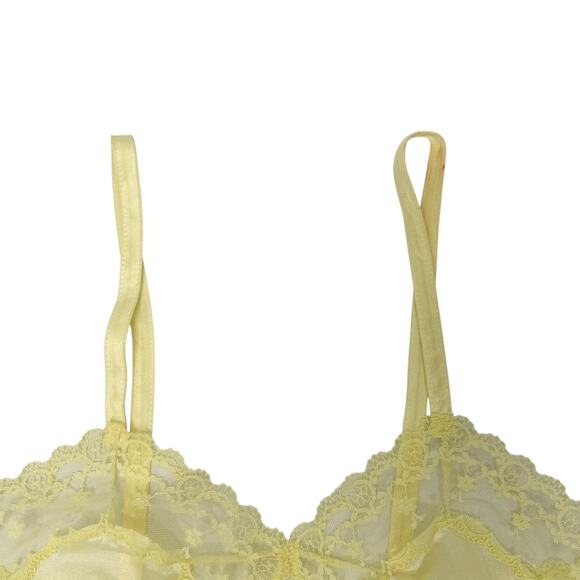 Vintage Interludes Lace Bodysuit Size Small Yellow - Picture 6 of 10